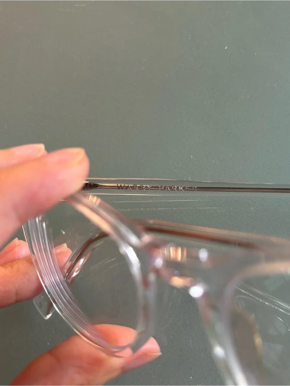 Warby parker Durand glasses in crystal.